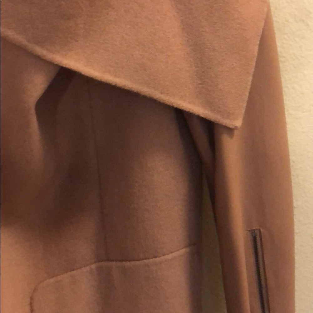 BCBGMaxAzria Draped Open Front Coat in Camel - Picture 5 of 7